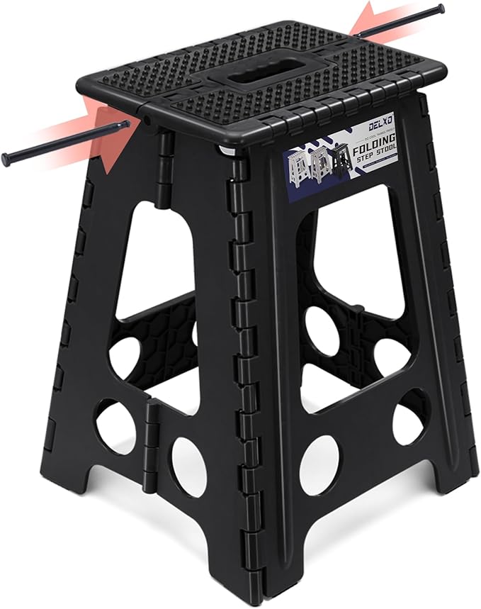 Delxo Folding Step Stool 17.5 Inch Non-Slip Foldable Stools by Delxo