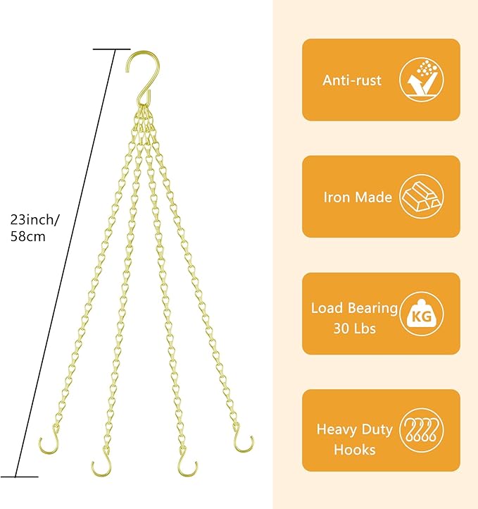 garini 3 Pack, 23 Inch Hanging Baskets Chain, Bird Feeders and Lanterns - Image 3