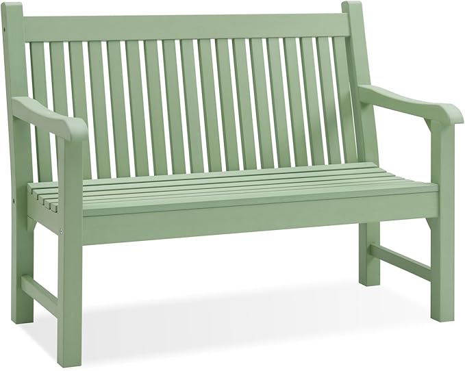 Psilvam Garden Bench, 2-Person Poly Lumber Patio Bench, All-Weather Outdoor - Image 6