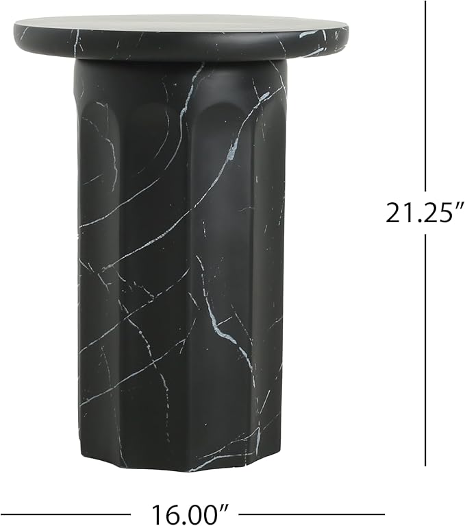 Christopher Knight Home Mervynt Outdoor Side Table, Lightweight Concrete Patio - Image 2