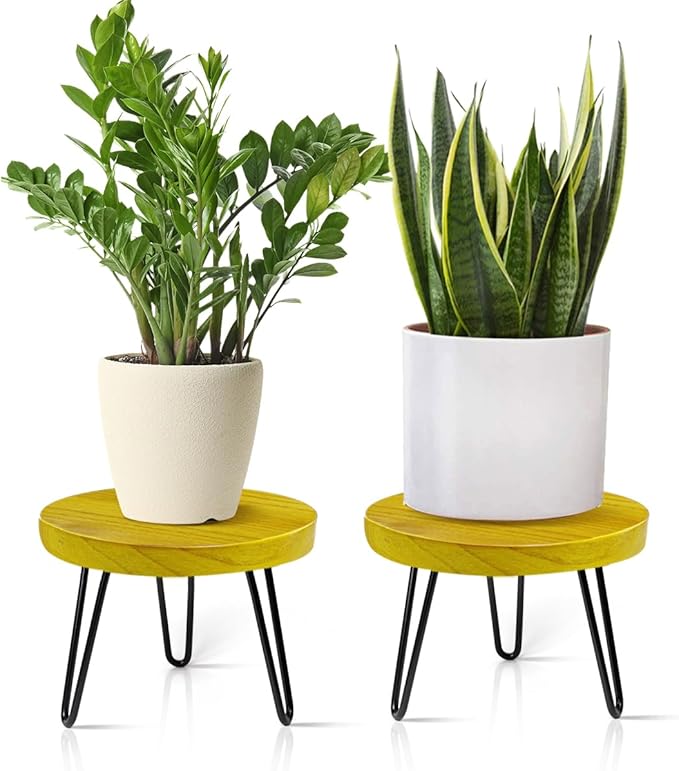 Plant Stand Indoor Outdoor, Wooden plant Stool, Mid Century Plant Stand by Welcometoobtain