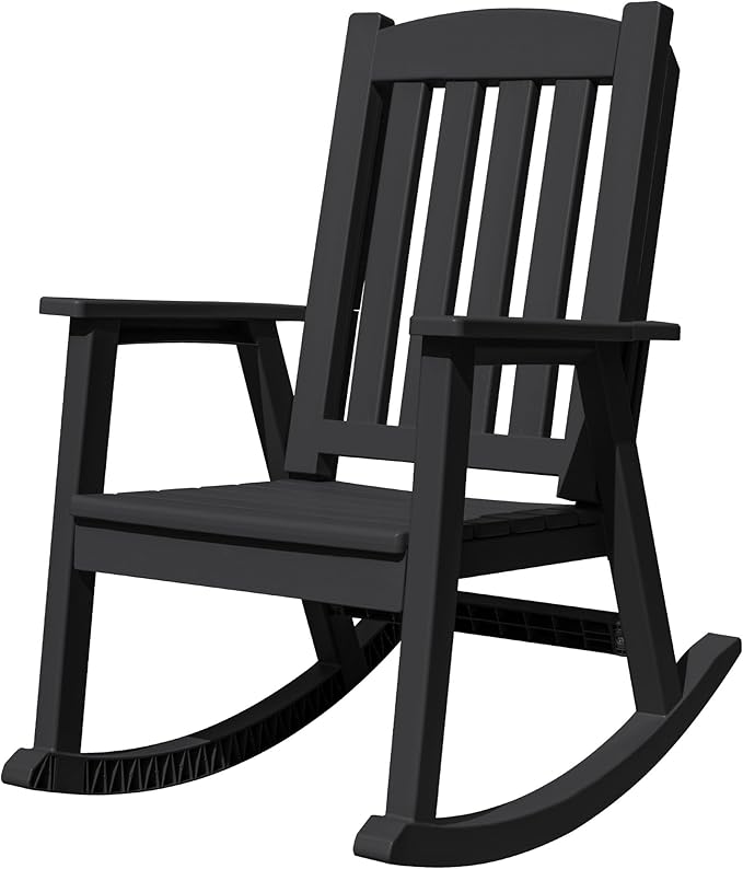 Devoko PP Material Rocking Chair Outdoor Indoor All Weather High Back Patio by DEVOKO