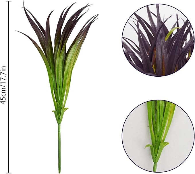 16Pcs Artificial Grass Fake Grass Plants 17.3in Outdoor Plants UV Resistant - Image 5