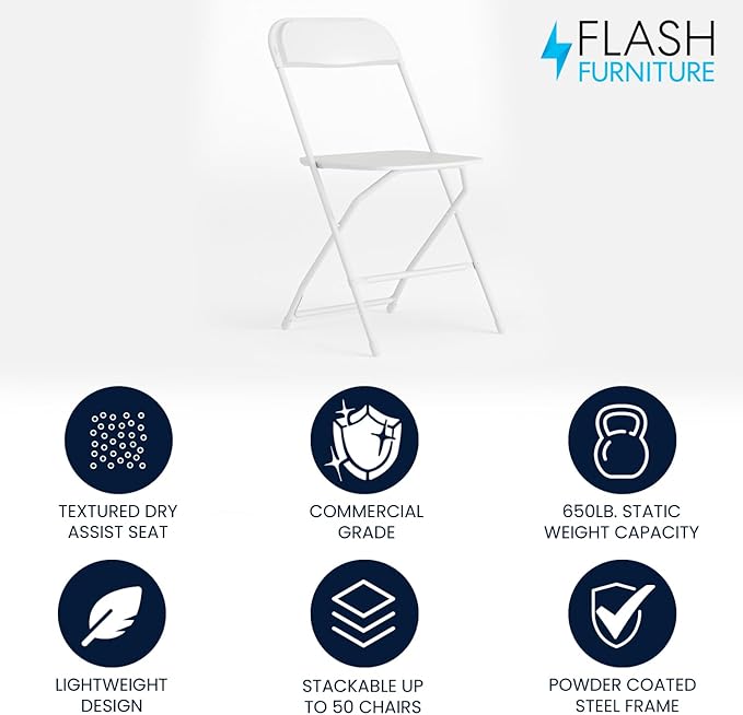 Flash Furniture Hercules Series Plastic Folding Chair - Image 3