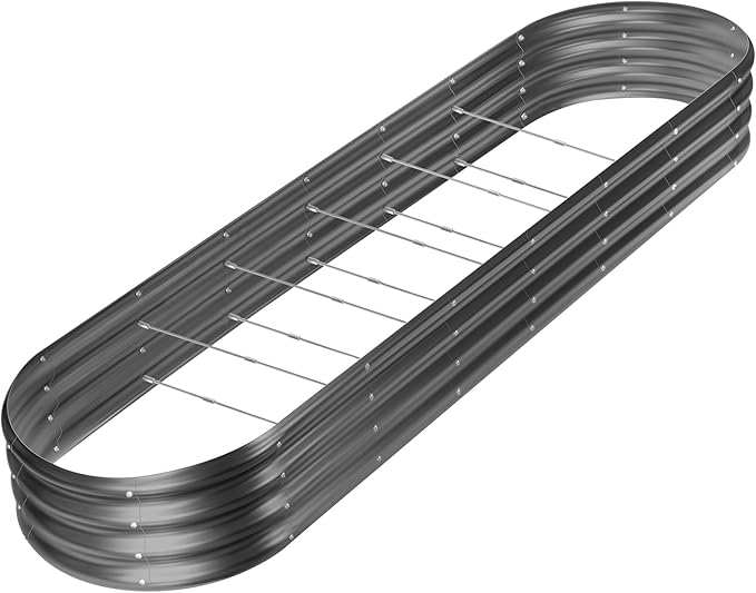 Land Guard 8×2×1ft Galvanized Raised Garden Bed Kit, 108 Gallon Capacity Raised by LandGuard
