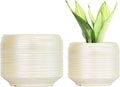 8 Inch + 6 Inch Ceramic Plant Pots Indoor by Bestseler