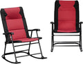Outsunny Oversized Folding Rocking Camping Chair Set of 2, Padded Outdoor by Outsunny