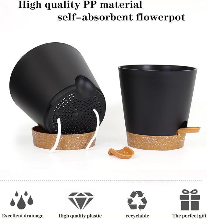 5 Pack 5 inch Self-Watering Pots, African Violets Planter - Image 8