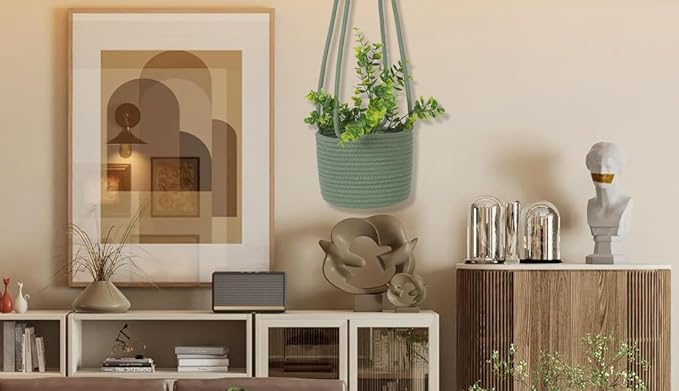 Hanging Planter Basket Jute Rope Woven Plant Hangers Indoor Hanging Plant - Image 6