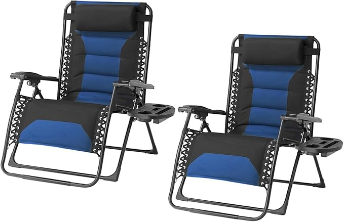 Zero Gravity Chair Set of 2 Oversized Folding Recliner, Padded Anti Gravity by Unknown