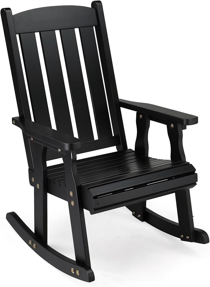 VINGLI Heavy Duty 600 LBS Outdoor Wooden Rocking Chair by VINGLI