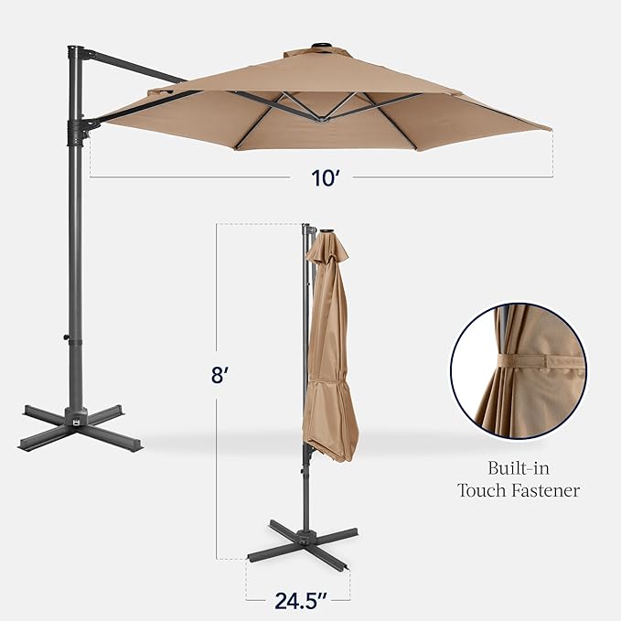 Best Choice Products 10ft Offset Cantilever Hanging Market Patio Umbrella - Image 2