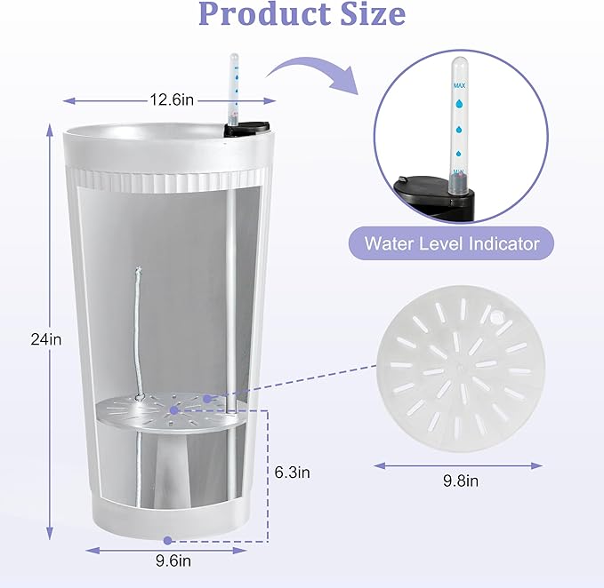 24in Tall Self-Watering Planters Set of 2 - Image 4