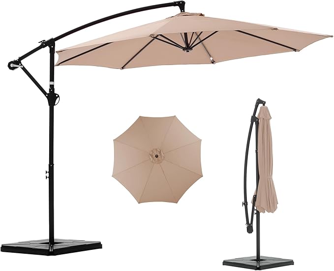 NEWBULIG 10FT Patio Umbrella, Offset Cantilever Outdoor Patio Table Umbrella by NEWBULIG