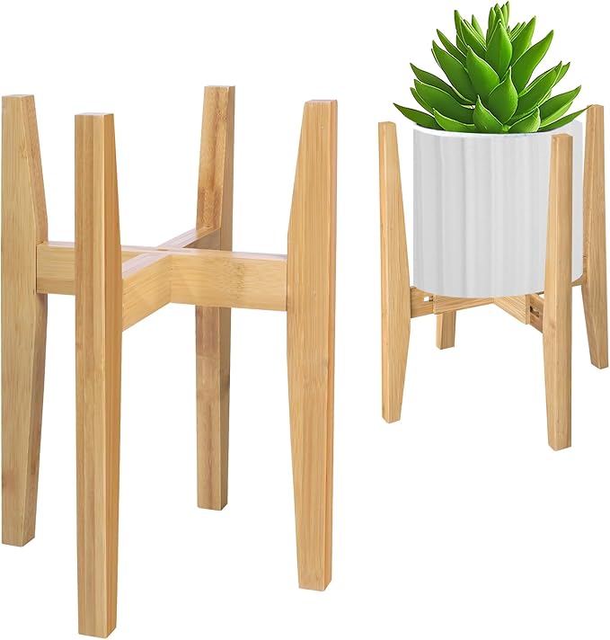 Plant Stand Indoor, Bamboo Plant Shelf, Adjustable Corner Plants Flower Holders by PlantsHomeFun