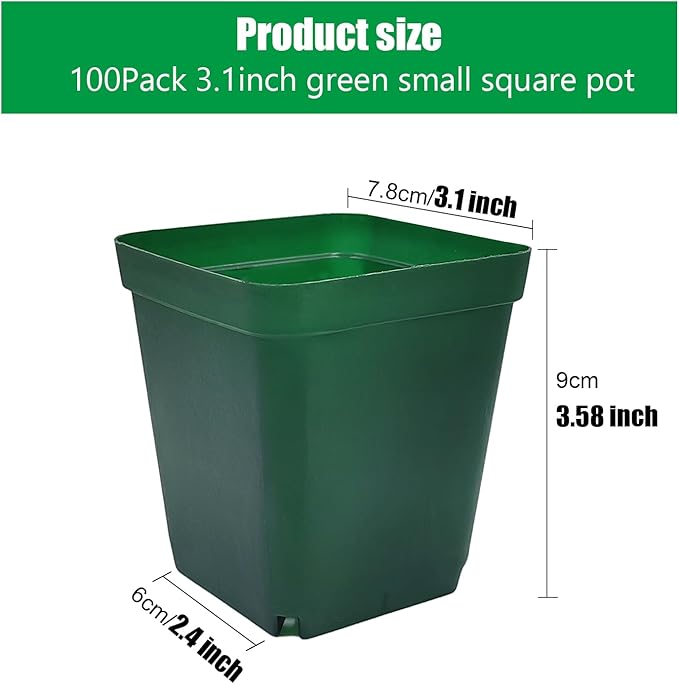 Square Seedling Nursery Pots 3.15 Inches 100 Pcs - Image 2