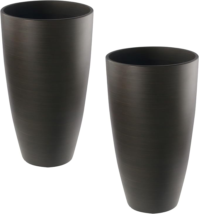 2 Packs 21 inch Tall Planter, Indoor Outdoor Round Planter by Goldshire