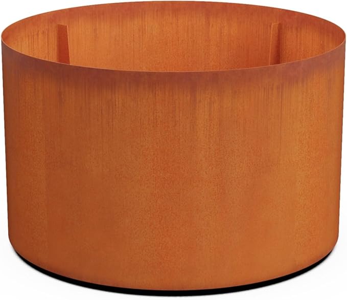 PLANTERCRAFT Corten Steel Metal Planter Box, Round Sizes, Modern Garden Steel by Plantercraft