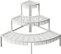 aboxoo 3 Tier Plant Stand Semi-Circular Flower Pot Organizer Rack Quarter Round by aboxoo