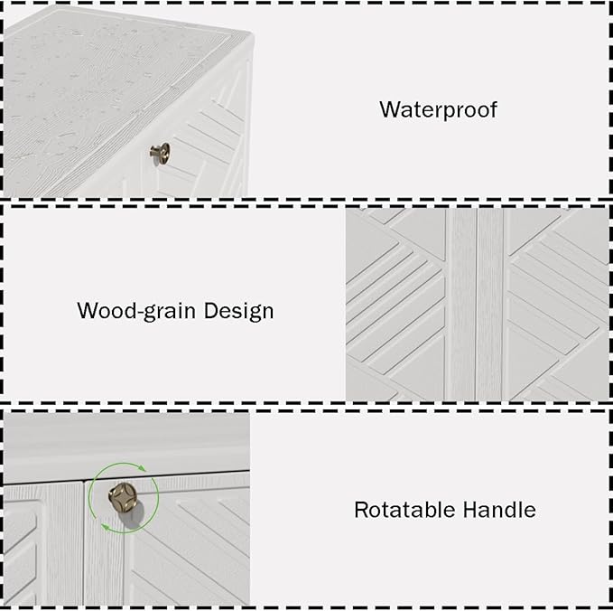 Outdoor/Indoor Storage Box, Resin and Plastic Storage Cabinet Waterproof - Image 5
