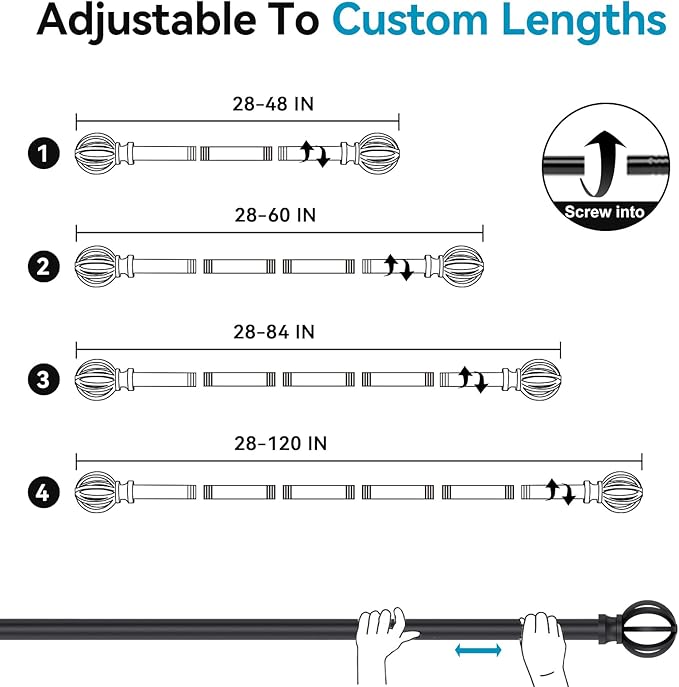 Curtain Rods for Windows 28 to 60 Inch - Image 5