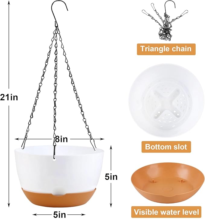 4 Pack Plastic Hanging planters - Image 2
