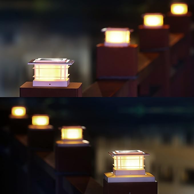 Dynaming 6 Pack Solar Post Cap Lights Outdoor, High Brightness Warm White SMD - Image 4