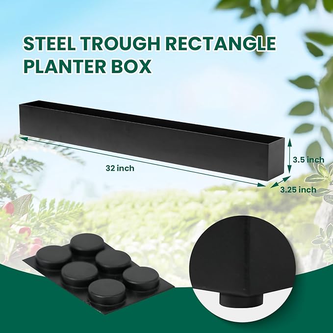 Trough Rectangle Planter Window Sill Planter Box Long Window Planters Modern - Image 2