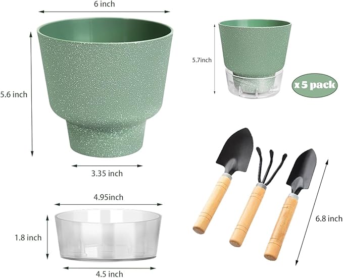 6-Inch Self-Watering Plant Pot - Image 2