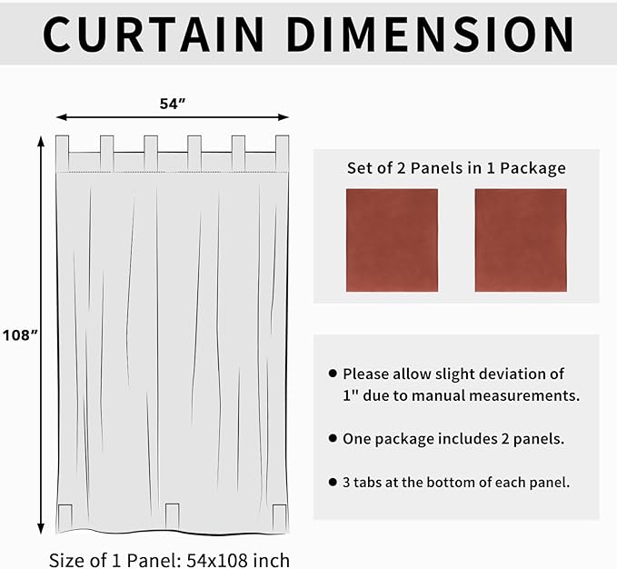 Easy-Going Outdoor Patio Curtains Detachable Tab Top Windproof Weatherproof - Image 6