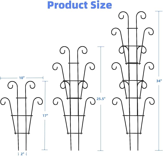 Garden Plant Trellis for Indoor Plants, Stackable Metal Trellis Supports for - Image 2