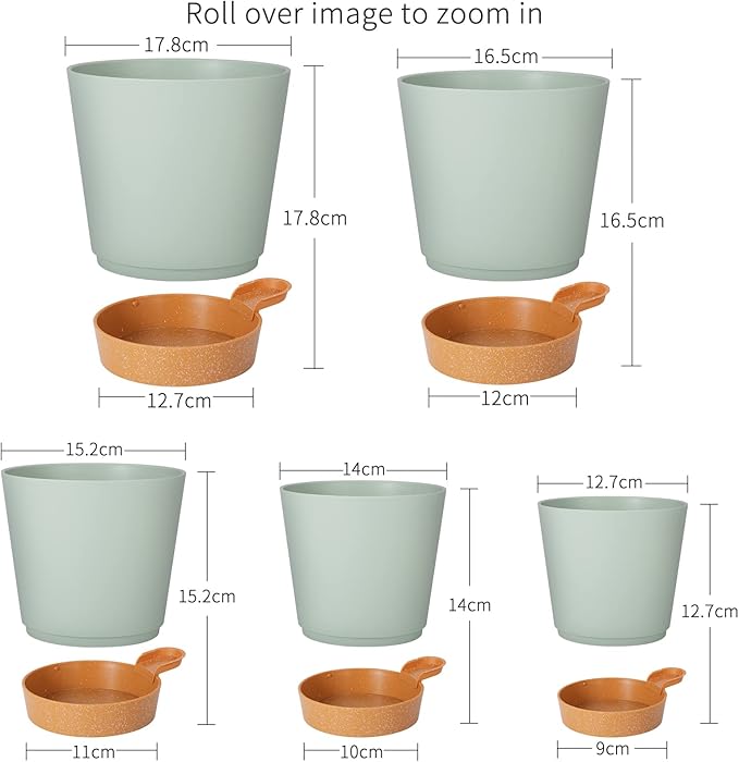 GARDIFE Plant Pots 7/6.5/6/5.5/5 Inch Self Watering Planters - Image 3