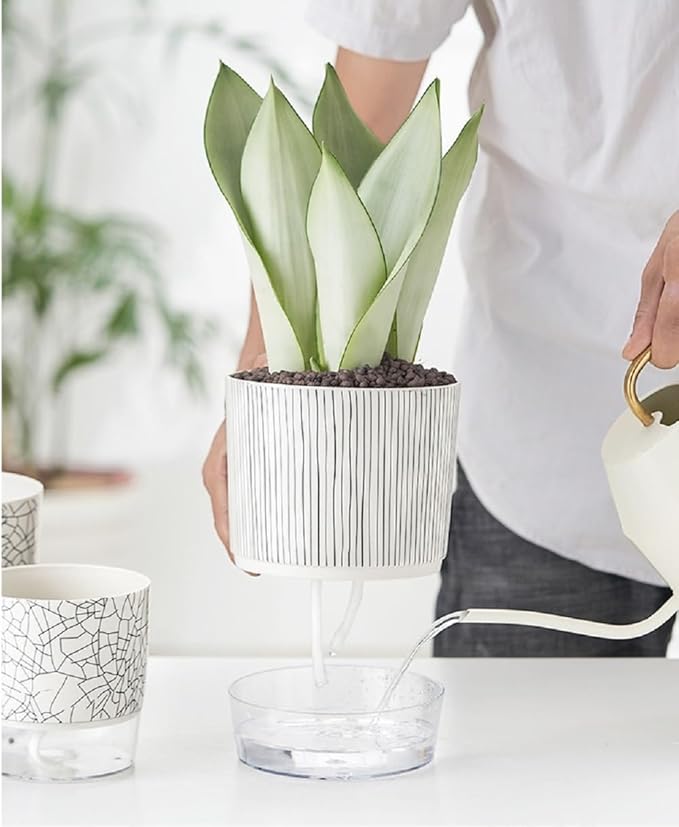 Self Watering Pots for Indoor Plants, Flower Pots, Self Watering Plant Pot-2pcs - Image 7