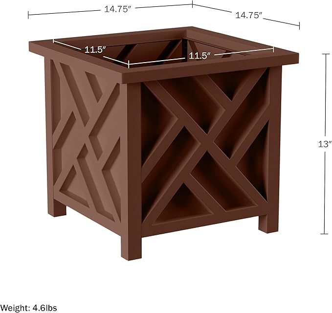 Lattice Design Outdoor Planter Box 2-Pack - Image 6