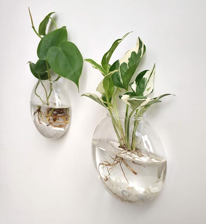 Mkono Wall Hanging Planter Propagation Station Glass Flower Vase - Image 3