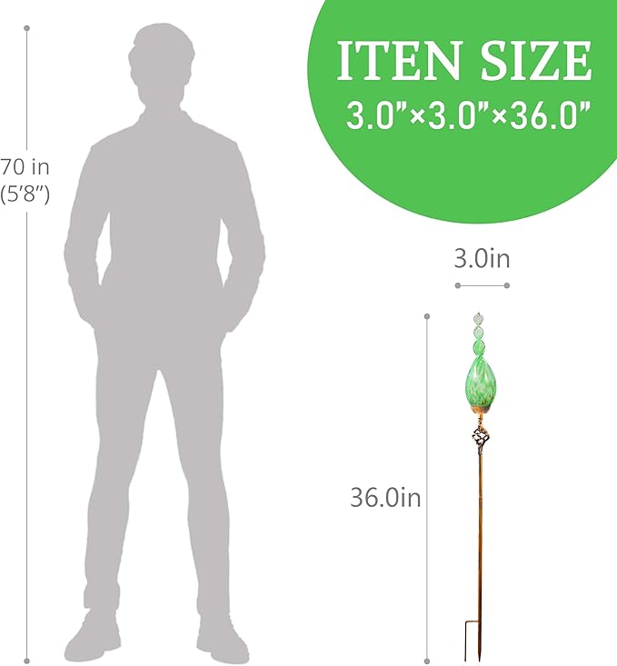 Solar Garden Lights Outdoor, Decorative LED Flame Garden Stakes, Hand Blown - Image 3