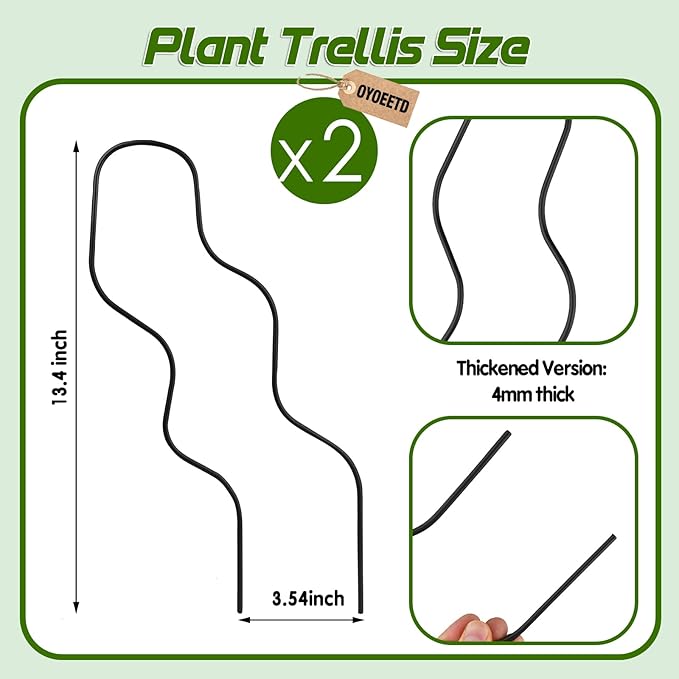 13.4 Inch Indoor Plant Trellis for Climbing Plants, Metal Trellis, Small Garden - Image 2