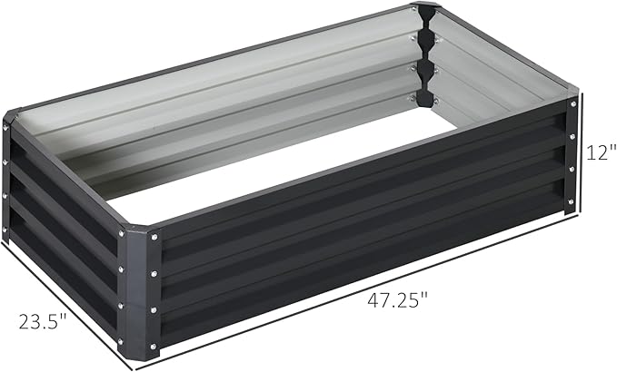 Outsunny Galvanized Raised Garden Bed, - Image 7