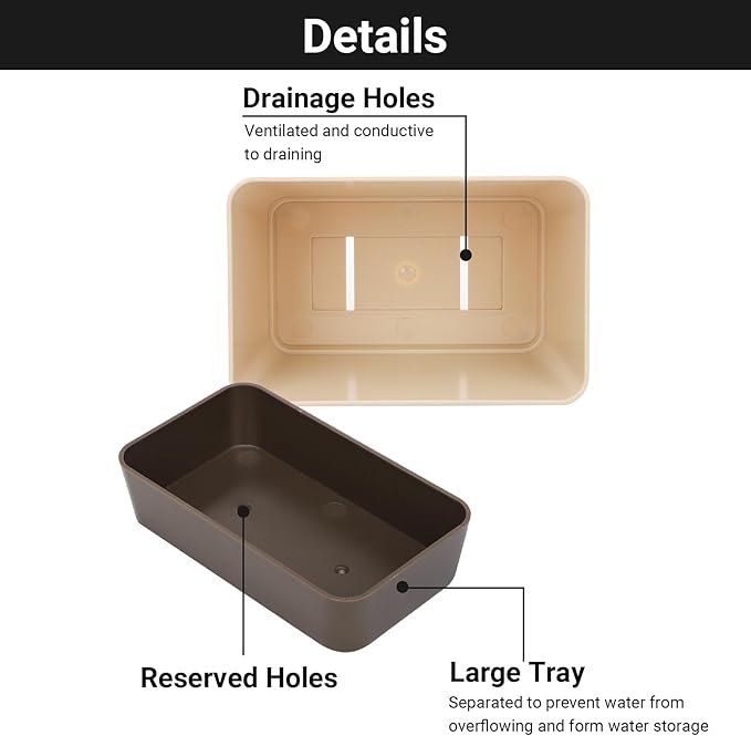 GREANER Planter Pot with Drainage, 1 Pack 6x3.8 Inch Herb Indoor Window Box - Image 3