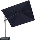 PURPLE LEAF 8' X 8' Left-right Tilting Patio Umbrella Outdoor Cantilever Swivel by PURPLELEAF