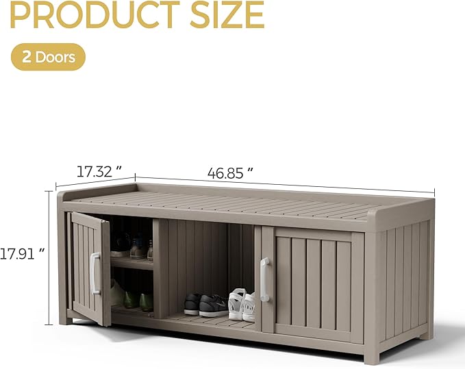 Storage Bench - Waterproof Resin Shoe Bench - Indoor & Outdoor Use - Image 3