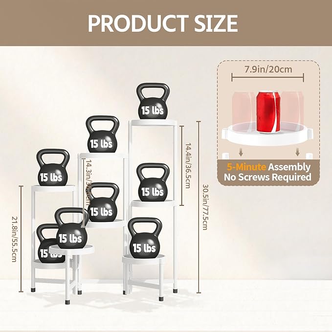 LASZOLA 8 Tiered Folding Plant Stand Indoor - Image 2