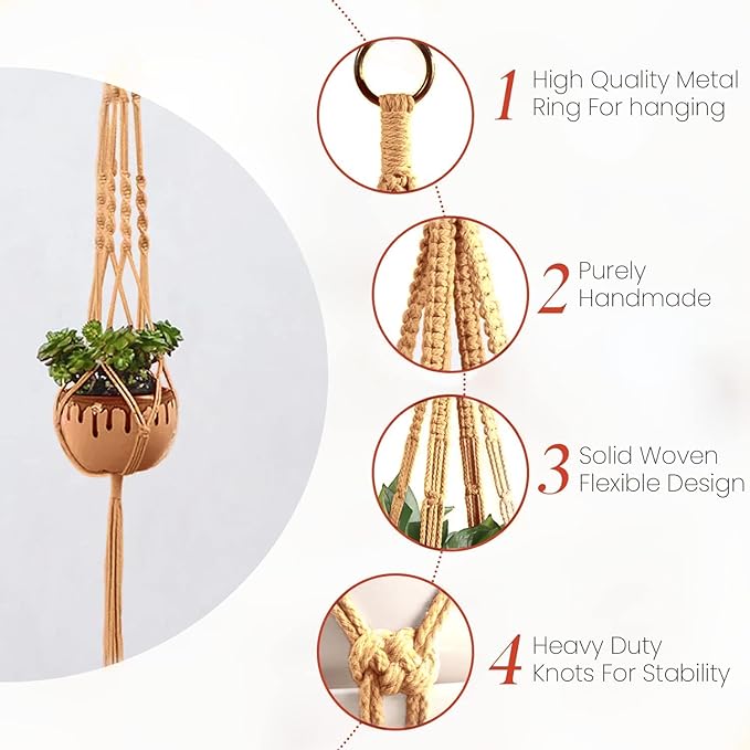 feedee Macrame Plant Hangers - Image 2