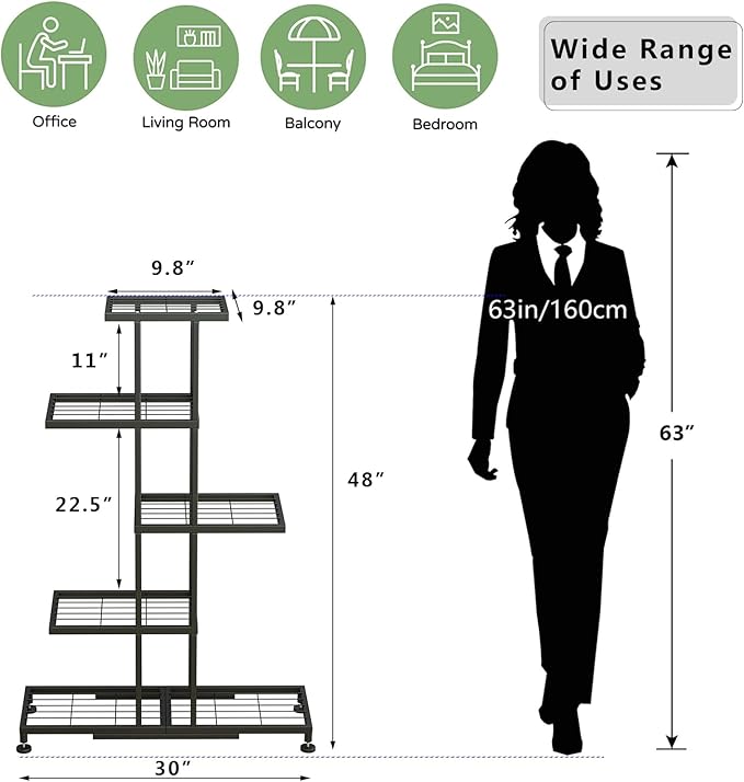 Twhep 5-Tier Iron Plant Stand - Image 2