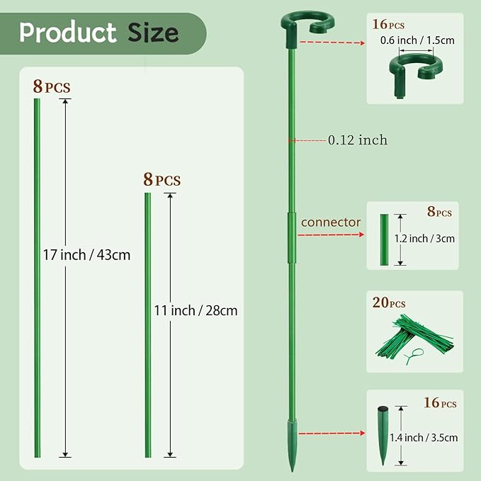 Invisible Plant Sticks 17 inch &11 inch SupKing 16Pcs Orchid Stakes - Image 2