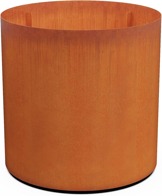 PLANTERCRAFT Corten Steel Metal Planter Box, Round Sizes, Modern Garden Steel by Plantercraft