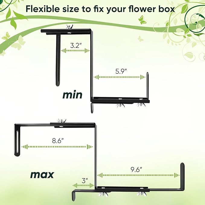Planter Box Brackets, Adjustable Flower Brackets - Image 3