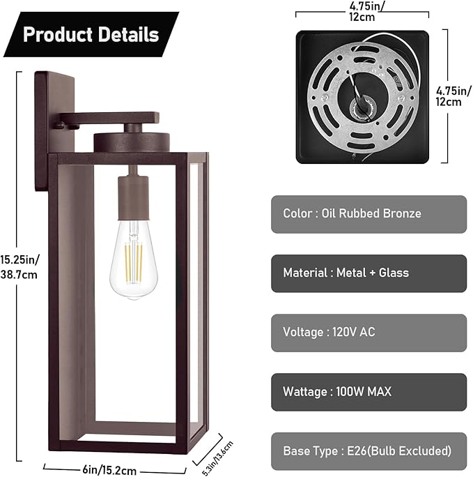 Large Size Outdoor Wall Light Fixtures, Exterior Lighting Fixtures Porch - Image 6