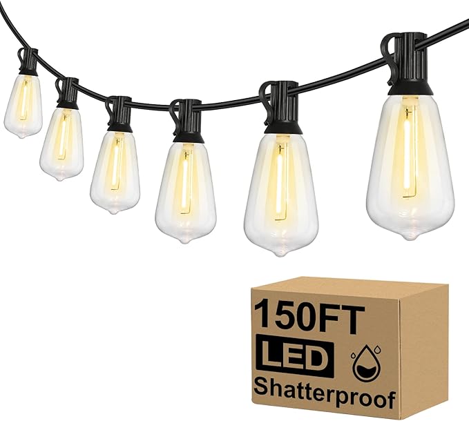 Brightever Outdoor String Lights 150FT, Patio Lights by Brightever