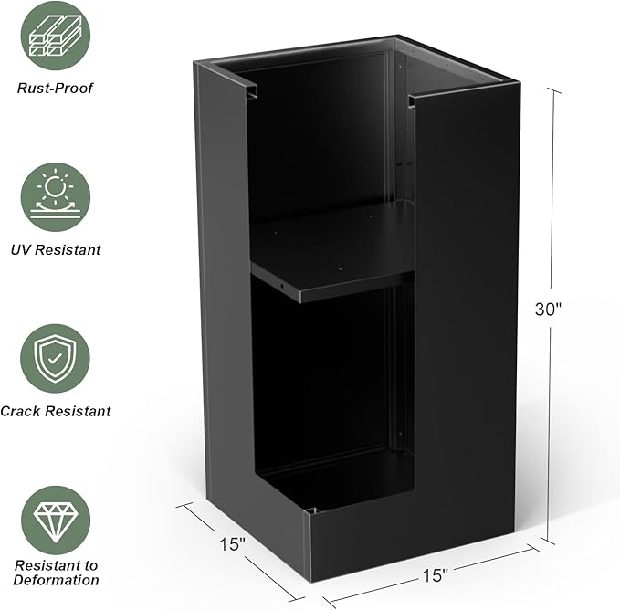 Metal Large Planter Box 15" L x 15" W x 30" H 2 Pack, Heavy Duty Tall Rectangle - Image 2